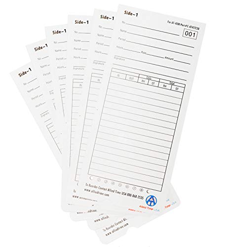 Genuine AT-4500 Time Cards Pack of 4 (200 Total) for Employee Time Tracking