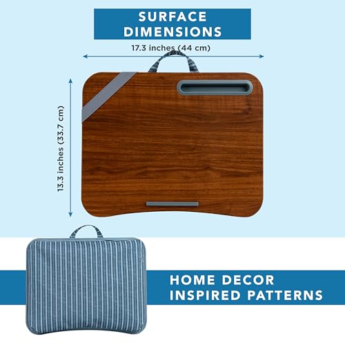 LapGear Arrow Stripes Designer Lap Desk for 15.6 Inch Laptops – Portable, Cushioned Work Surface with Phone Slot – Single Set with Optional Storage Basket