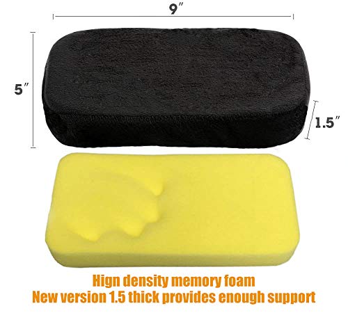 Sunnors Chair Armrest Pads – Memory Foam Elbow Pillow, Black PU (Set of 2) for 6-11 inch Armrests