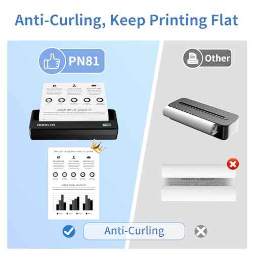 Portable Printer Wireless, Bluetooth WiFi Printers for Home Use, Small Inkless Thermal Printer for Travel, Supports 8.5" x 11" US Letter&A4 Size, Compatible with Android iOS Phone Laptop (Dark Grey)