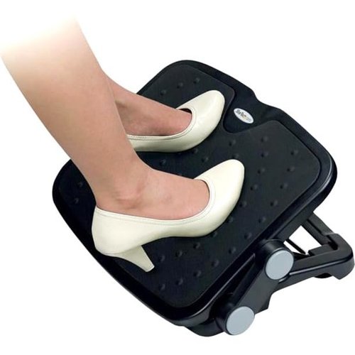 StarTech.com Under Desk Foot Rest - 18in x 14in - Adjustable Height and Angle - Foot Stool - Footrest for Desk - Office Foot Rest , TAA (FTRST1)