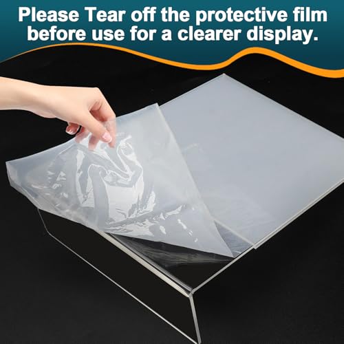 12 Pack Acrylic Sign Holders 8.5x11 Inches - L-Shape Vertical Menu & Photo Display Stand for Restaurants & Office - Clear Plastic Paper Stands