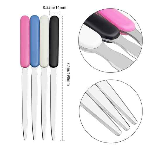 4 Pack Office Letter Opener, Stainless Steel Knife-Edge Blade Envelope Openers, Lightweight Mail Slitter with Ergonomic Grip Handle for Home and Office Use, Mixed Colors