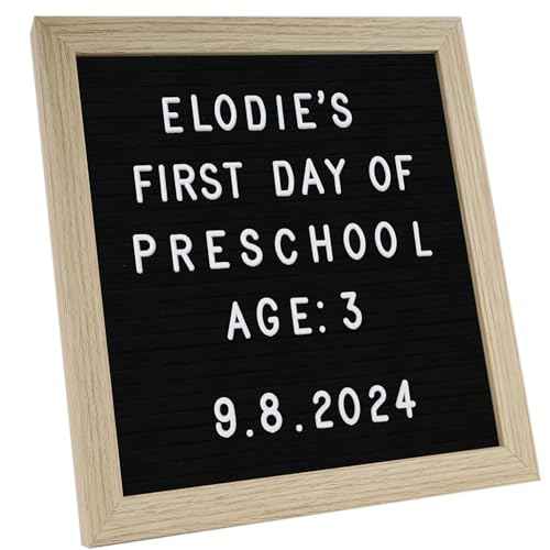 C CRYSTAL LEMON Black Felt Letter Board 10x10in ? Includes 336 Letters, Symbols & Emojis ? Changeable Word for Home, Office, Baby Showers & Events