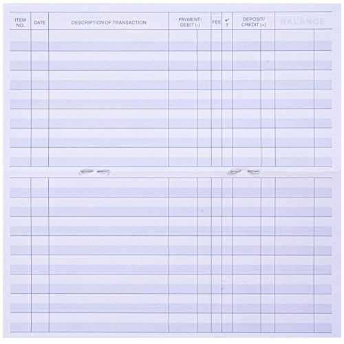 24 Pack Check Registers for Personal Checkbook - Easy to Read 3x6"