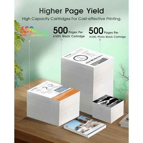 410XL 410 Ink Cartridges Remanufactured for Epson 410XL 410 XL T410XL T410 Combo Pack Compatible for Expression XP-640 XP-830 XP-7100 XP-530 XP-630 XP-635 (PhotoBlack Black Cyan Magenta Yellow,5 Pack)