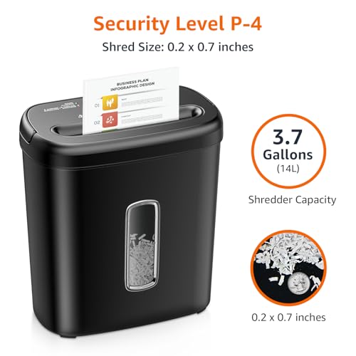 Amazon Basics 8-Sheet Cross Cut Paper & Credit Card Shredder - Black, Auto Shut-Off