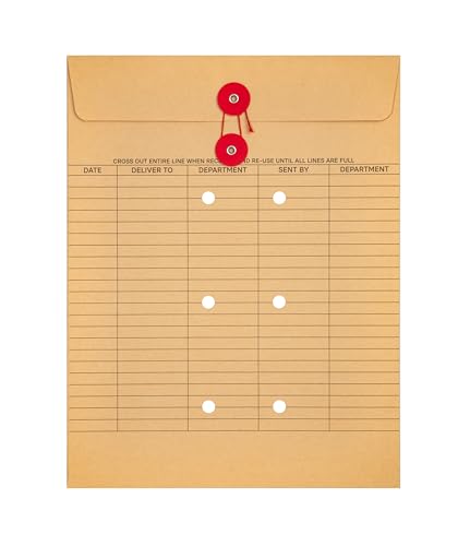 10x13 Office Envelopes with String Tie Closure Pack of 100