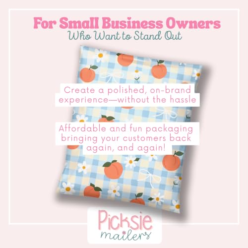 Picksie Mailers Peachy Picnic 10x13 Polymailers for Clothing & Soft Goods