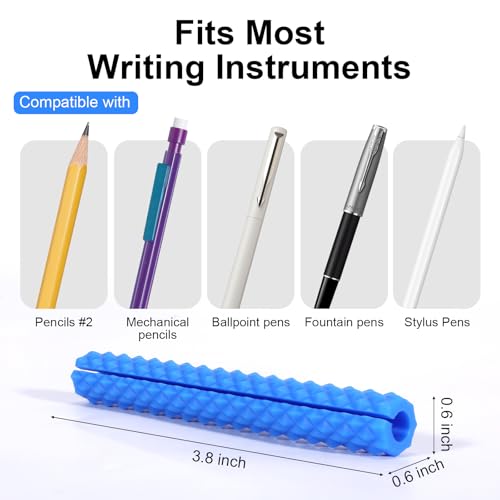 CulinaCraft Sensory Pencil Grips for Kids & Adults - Color Pop Set, 4 Pack