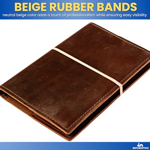 Heavy-Duty Beige Thick Rubber Bands Size 64 – 380 Pack | 1InTheOffice