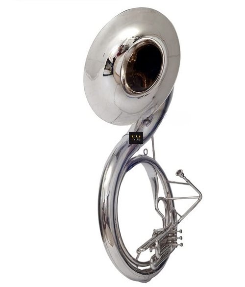 Brass Bb 22" Valve Sousaphone Mouth Piece with Carry Bag Handmade Musical Instrument Gift (Silver)