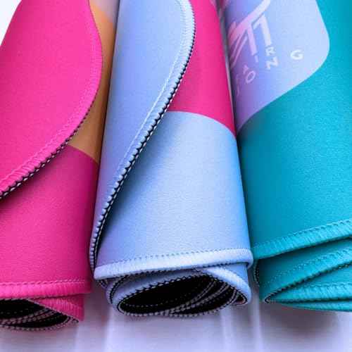 Generic Mini Mahjong Mat (4 Color Combinations) | Scalloped Edges & Bright Colors | 21"" x 21"" (Blue Center- Green Scallop)