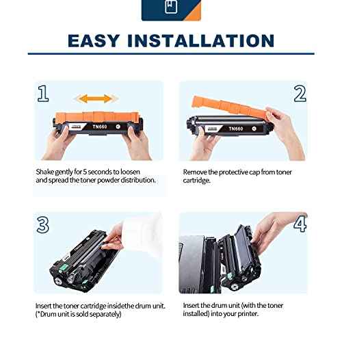 Ankink Compatible Toner Cartridge Replacement for Brother TN660 TN630 (Black,4 Pack) TN-660 630 to Use with MFC-L2700DW L2720DW L2740DW HL-L2300D L2320D L2360DW L2380DW DCP-L2540DW Printer