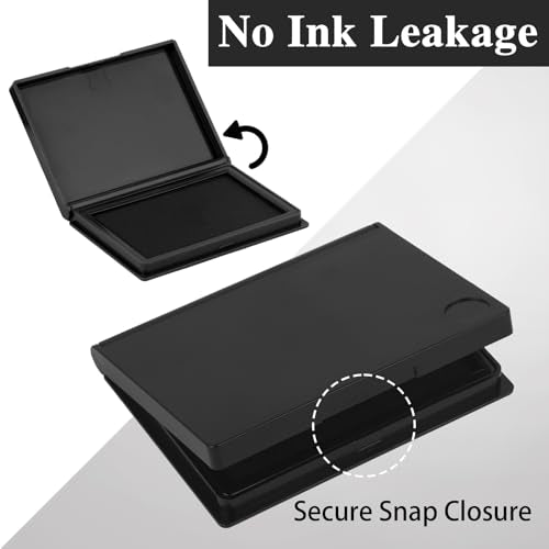 Hoiny 4x2.5 Inch Black Ink Stamp Pad for Crafts & Office Use