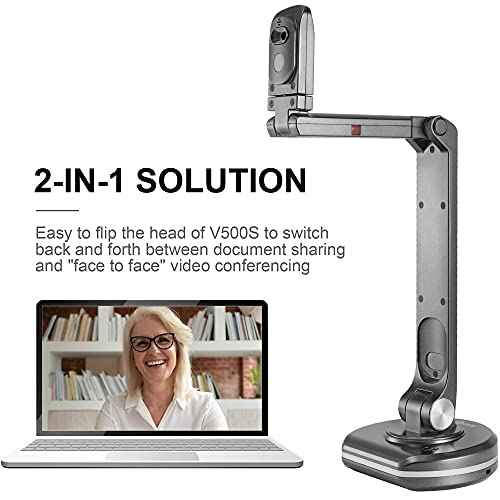 JOYUSING V500S 8MP Document Camera for Teachers, USB Visualiser for A3 Size, LED Light, AutoFocus, OCR for Windows, Classroom Presentation, Remote Teaching, Web Conferencing, Mac, Windows, Chromebook