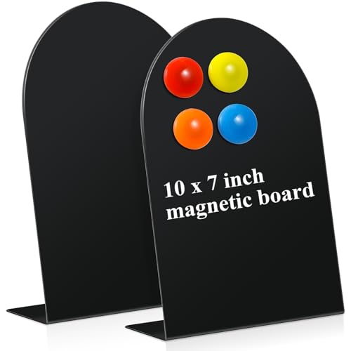 Black Magnetic Bulletin Boards 2 Pack 10x7 Inch Arched Display Stand for Home Office School