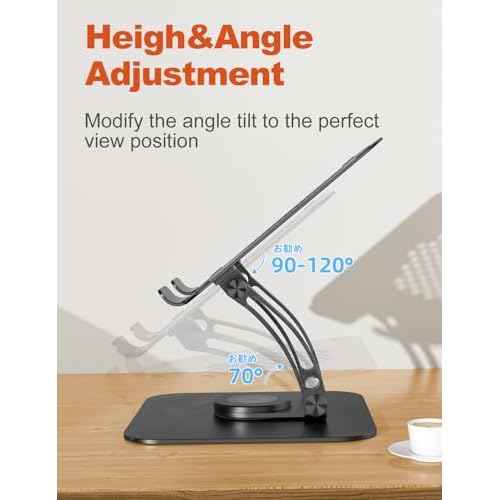 tounee Swivel Laptop Stand for Desk, Adjustable Computer Stand Holder with 360¡Æ Rotating Base, Ergonomic Laptop Riser Compatible with Air, Pro, All Laptop 10-16"-Black