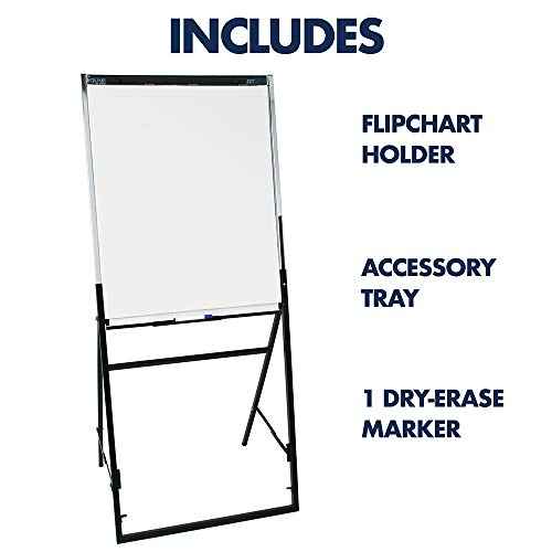 Quartet Futura¢â Non-Magnetic Dry-Erase Whiteboard/Flipchart Easel, 26" x 35", Steel Frame With Black Finish
