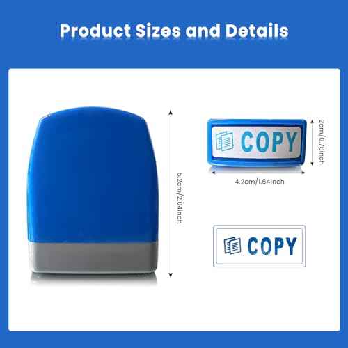 8PCS Office Stamps Set, Rubber Business Stamp in Red and Blue Ink, Copy Paid Scanned Faxed Approved Completed Message Work Stamp with Storage Tray, Christmas Gifts for Finance Staff