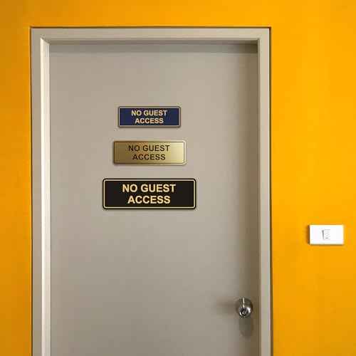 Signs ByLITA Standard No Guest Access Sign (Black) - Large 5 Pack