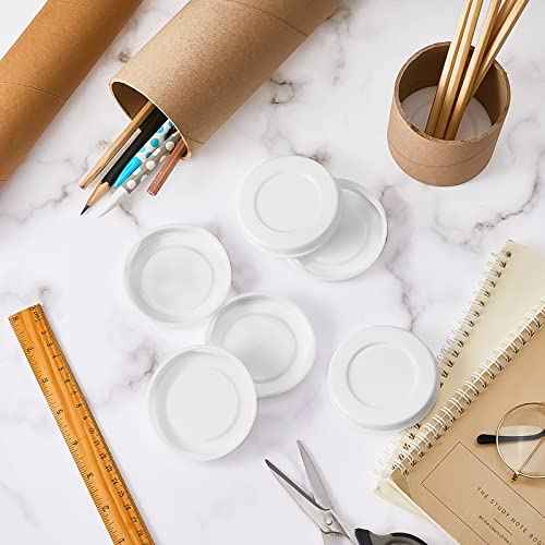 Taiyin 100 Pieces 3 Inch Mailing Tubes Plastic End Caps Cardboard Shipping Tube End Caps Plastic White End Caps for Mailing Tubes, Round