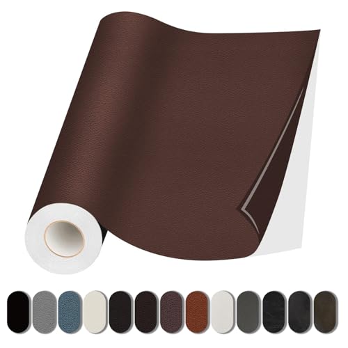 Leather Repair Patch, 35X79 Inch Self Adhesive Leather Repair, Large Vinyl Patch Tape for Couches, Furniture, Car Seats, Cabinets, Wall, Handbags £¨Brown, 35X79 Inch£©