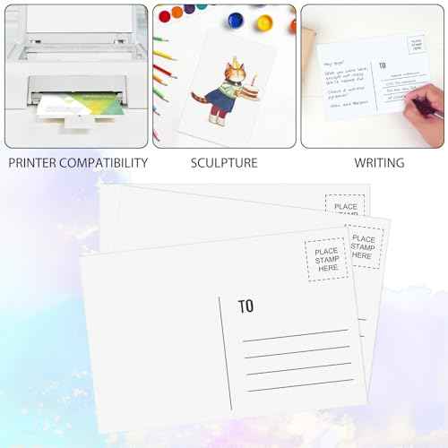 Utron 94PCS Blank Postcards for Mailing, 300 GSM Postcard Paper, 4x6 White Blank Post Cards for Make Empty Message Sheets, Mailing Lists, Index Card, Wedding Invitation Card, Thank You Card