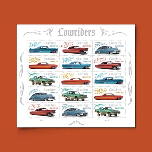 USPS Lowriders Forever Postage Stamps Sheet of 15 - Mexican American Culture