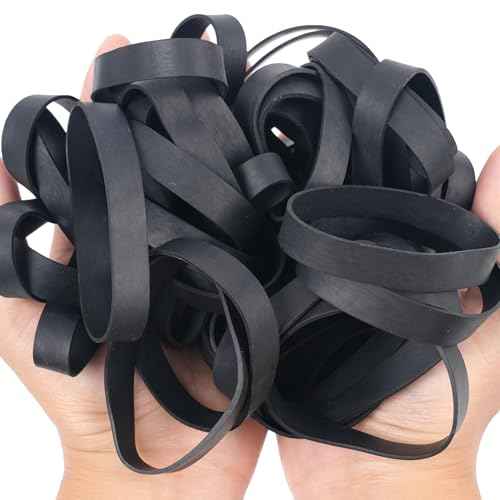 AMUU Rubber Bands Size #84 Tactical Rubber Bands Black Elastics Bands 50 Pack Wide Thick for Office Supplies File (3-1/2" x 1/2'')