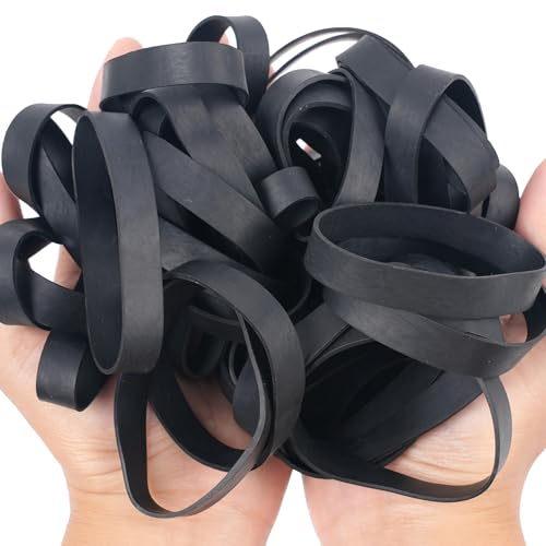 AMUU Black Rubber Bands Size 84, 50 Pack – Flat 9cm x 12mm