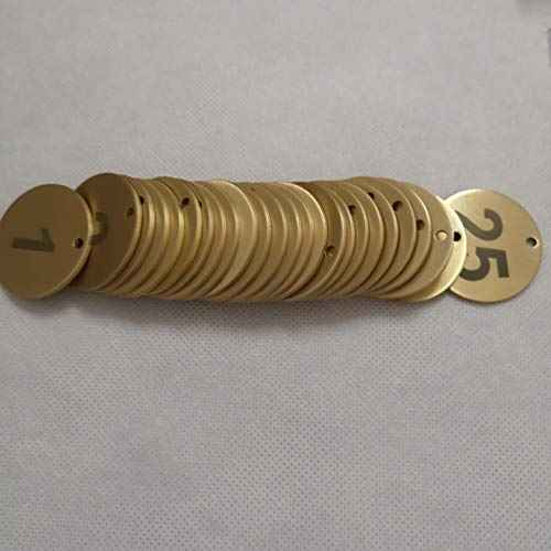 Numbered Brass Tags with Key Rings (1-25)
