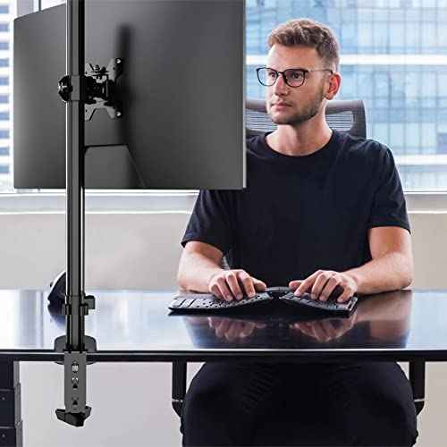 Pholiten Single Tall Monitor Stand Desk Mount£¬Extra Tall 31 Inch Fully Adjustable Monitor Mount for 13-32 Inch LCD Screen,Holds up to 22lbs