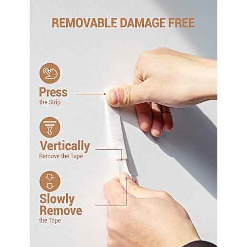 Heavy Duty Large Picture Hanging Strips, 20-Pairs (40 Packs) Adhesive Picture Hangers, No Damage Wall Hanger Without Nail, Poster Hanger Strips, Picture Hanging Hooks for Wall Decoration