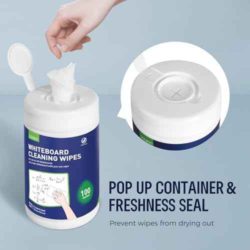 Loukin Whiteboard Cleaning Wipes, Dry Erase Board Cleaning Wipes, Non-toxic White board Wipes, 100 Wipes per Canister