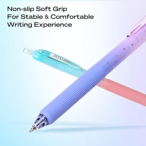 WRITECH Nebula Multicolor Gel Pen Set 0.7mm Fine Point Retractable 6 Pack