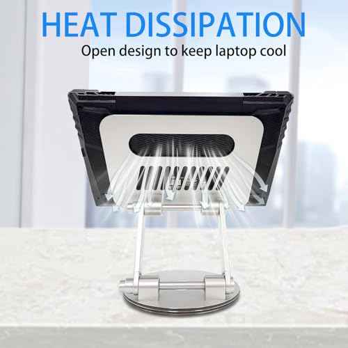 Laptop Stand for Desk, Adjustable Computer Stand with 360¡Æ Rotating Base, Ergonomic Laptop Riser for Collaborative Work, Foldable & Portable Laptop Stand, fits for All 10-16" Laptops