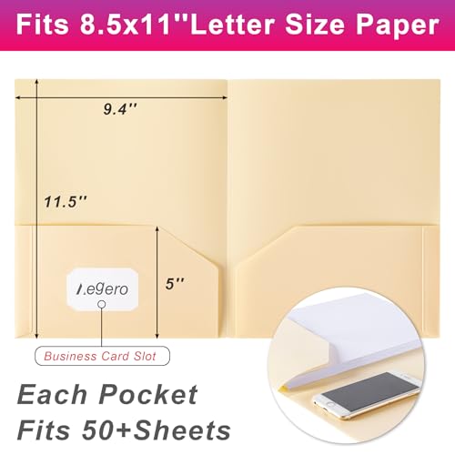 Aegero 7 Pack Plastic Pocket Folders - Sweet Colors, Letter Size, Durable Office & School Organizer