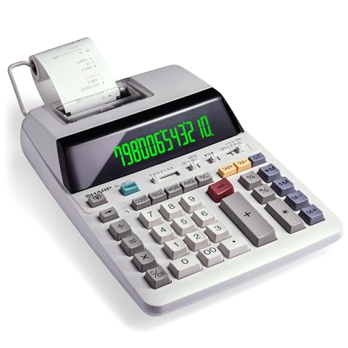 Sharp EL-1801V Ink Printing Calculator, 12-Digit LCD, Office & Business Use