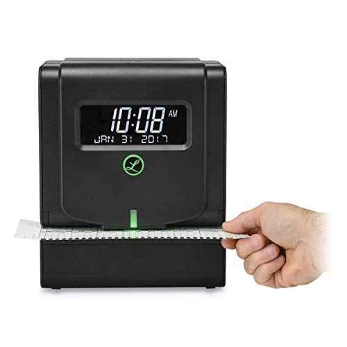 Lathem 2100HD Employee Time Clock for Small Business - Thermal Print Technology, Tru Align System with LED Indicator (Black 9.8 X 6 X 8)