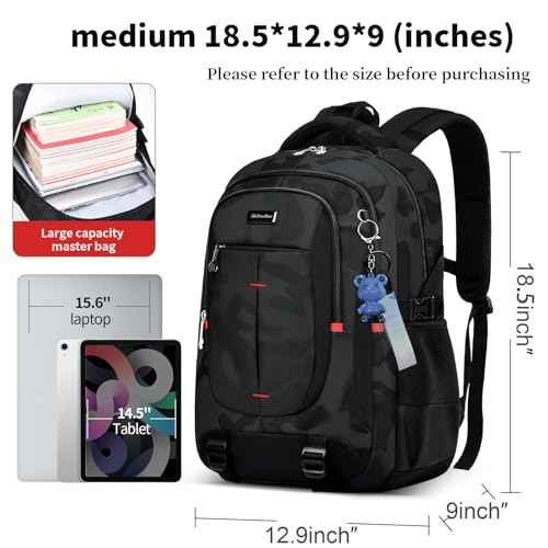 schoolbags for Middle school and high school student£¬high-capacity camo bookbags for Teens boys£¬Water Resistant Anti Theft Travel backpack with Computer compartment Fits 15.6 Inch Laptop