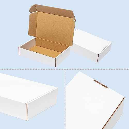 Shipping Boxes 9x6x2" 60 Pack - White Corrugated Cardboard Mailing Box for Small Business - Literature Mailer Packaging Supplies