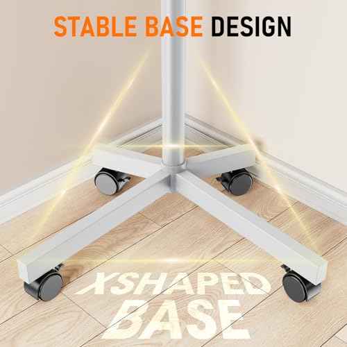 Mobile TV Cart Rolling TV Stand for 23-60 Inch LCD LED OLED Flat Curved Screens up to 88 lbs, Height Adjustable Portable TV Cart with Shelf & Wheels, Outdoor TV Stand Mount, Max VESA 400x400mm, White