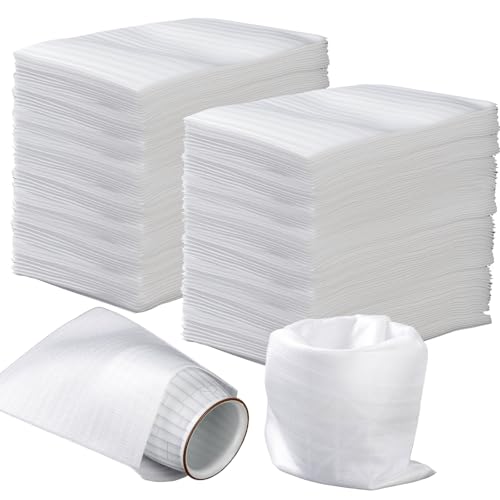100 Pack Foam Pouches 8x12in, Cushion Wrap for Moving