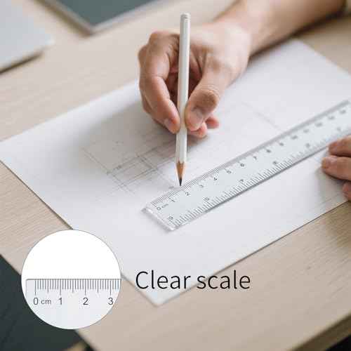 4 Pack Plastic Ruler 12 Inch Bulk for Classroom School Office Supplies for Kids£¬Clear Rulers£¬mm Ruler
