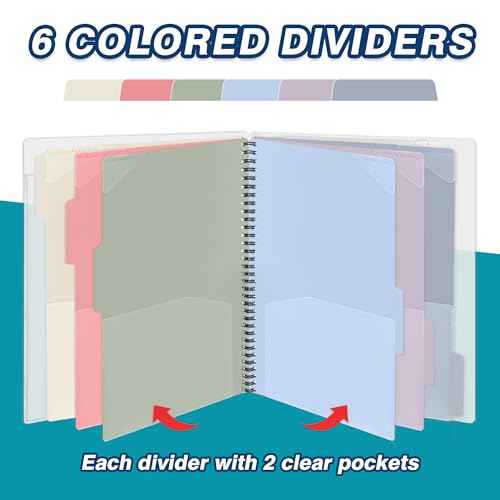 H4D 12 Pocket Morandi Color Spiral Multi Pocket Folder Poly Project Organizer