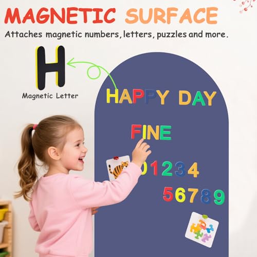 OMKSIH Dusty Blue Magnetic Wall Decal 39.3x17.5 Inches Chalkboard & Memo Board