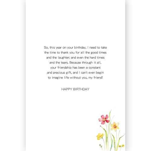 Friend Birthday Card for Women Female, Best Friend Birthday Gifts for BFF Sister, Exquisite Greetings Bday Card for Friends, Friendship Card