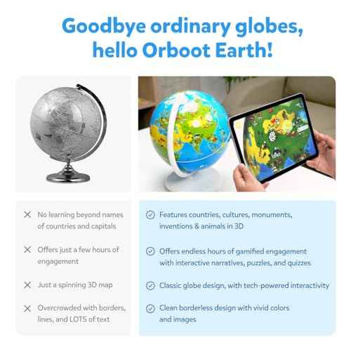 PlayShifu Globe for Children ? Orboot Earth: Interactive Kids Globe with 1000+ Facts on Animals, Places & Monuments | Tech-Powered Learning Toy & STEM Gift for Kids Ages 4?10