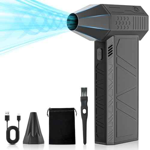 Compressed Air Duster - 130000RPM High-Speed Electric Air Duster, 3 Gear Adjustable Mini Jet Dry Blower, Rechargeable Cordless for Computer Keyboard, PC, Car, Home, and Outdoors Cleaning